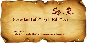 Szentmihályi Róza névjegykártya