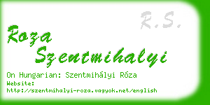 roza szentmihalyi business card
